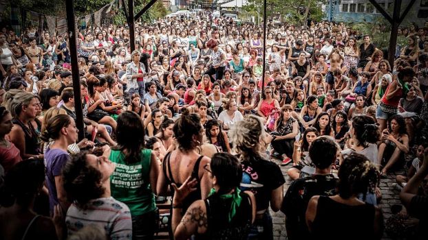 Vorbereitung Frauenstreik Argentinien am 8. März 2018